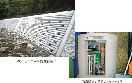 中詰材に土石等を入れ環境保全としても使用可能