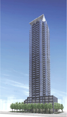 超高層免震マンション(43階建 高さ161m)H19.3完成予定