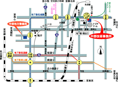 中部技術事務所の地図